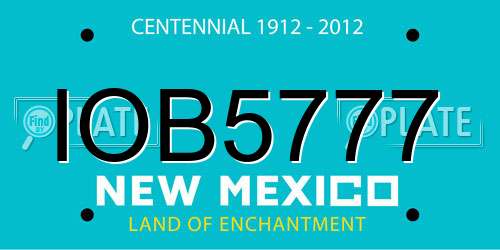 IOB5777 New Mexico License Plate