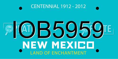 IOB5959 New Mexico License Plate