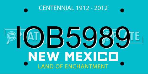 IOB5989 New Mexico License Plate