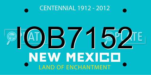 IOB7152 New Mexico License Plate