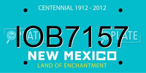 IOB7157 New Mexico License Plate