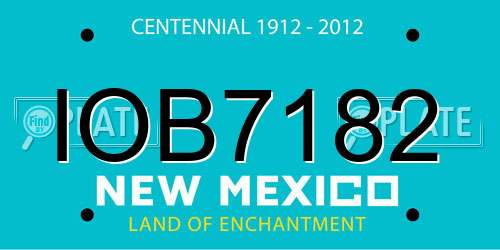 IOB7182 New Mexico License Plate
