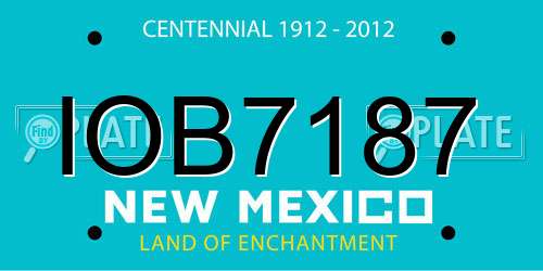 IOB7187 New Mexico License Plate