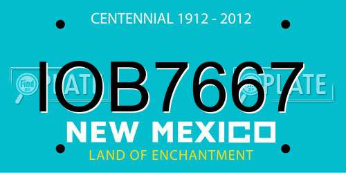 IOB7667 New Mexico License Plate