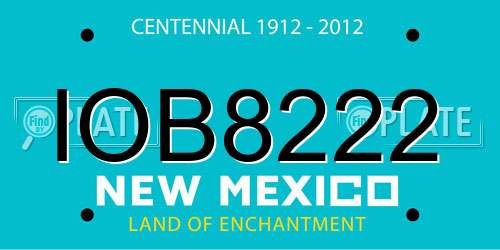IOB8222 New Mexico License Plate