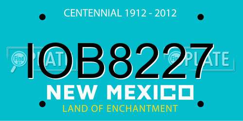 IOB8227 New Mexico License Plate