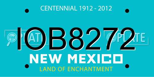 IOB8272 New Mexico License Plate