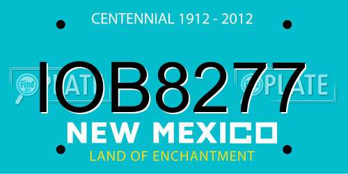 IOB8277 New Mexico License Plate