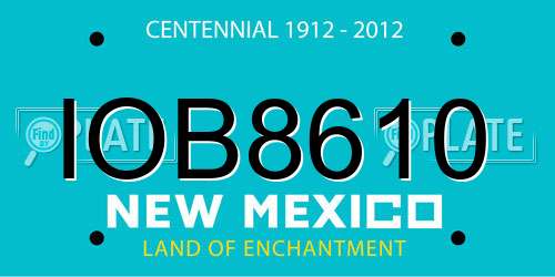 IOB8610 New Mexico License Plate