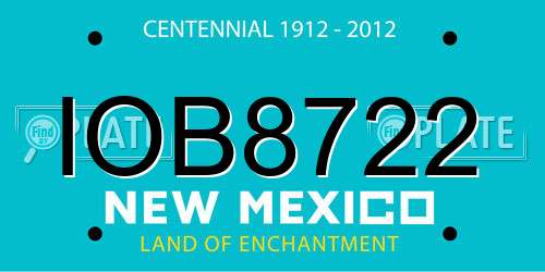 IOB8722 New Mexico License Plate