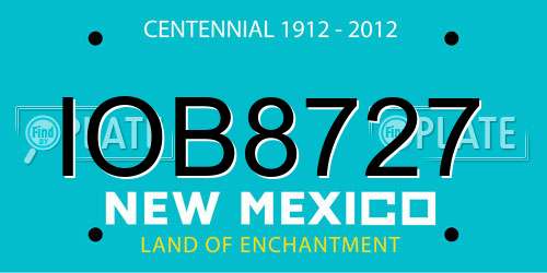 IOB8727 New Mexico License Plate