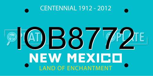 IOB8772 New Mexico License Plate