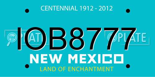 IOB8777 New Mexico License Plate
