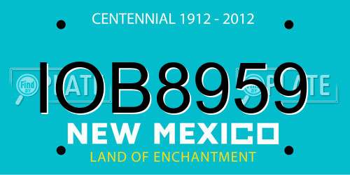 IOB8959 New Mexico License Plate