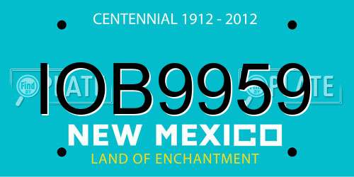 IOB9959 New Mexico License Plate