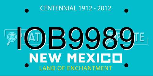 IOB9989 New Mexico License Plate