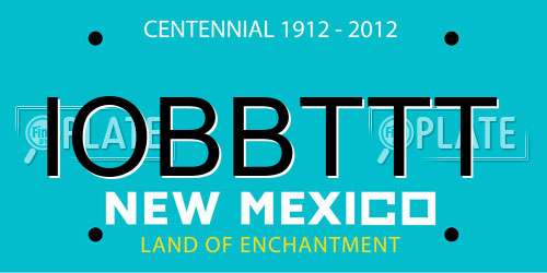 IOBBTTT New Mexico License Plate