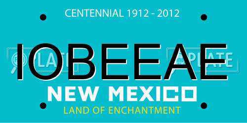 IOBEEAE New Mexico License Plate