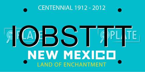 IOBSTTT New Mexico License Plate