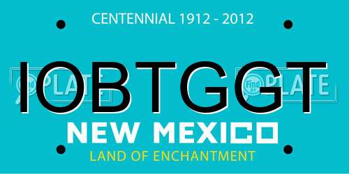 IOBTGGT New Mexico License Plate