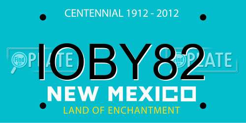 IOBY82 New Mexico License Plate