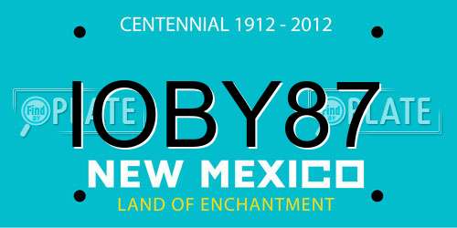 IOBY87 New Mexico License Plate