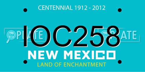 IOC258 New Mexico License Plate