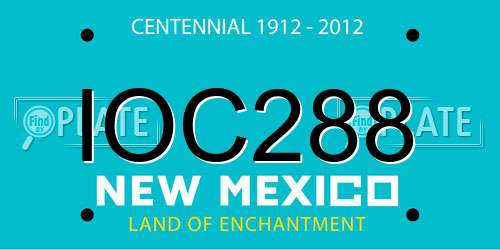 IOC288 New Mexico License Plate