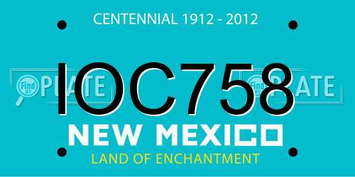 IOC758 New Mexico License Plate