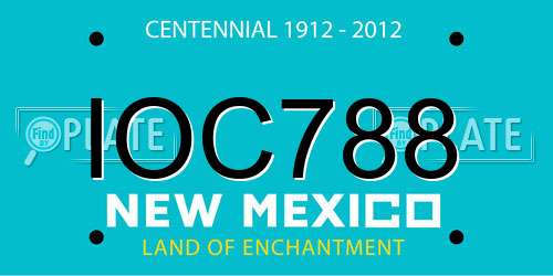 IOC788 New Mexico License Plate