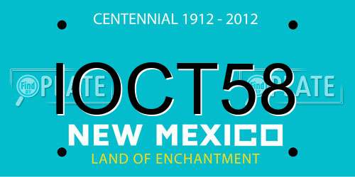 IOCT58 New Mexico License Plate