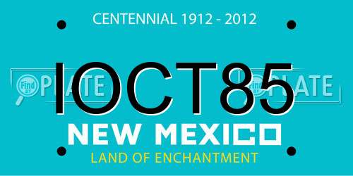 IOCT85 New Mexico License Plate