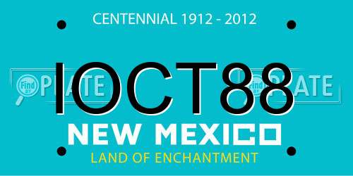 IOCT88 New Mexico License Plate
