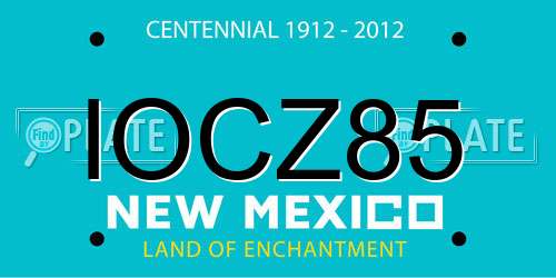 IOCZ85 New Mexico License Plate