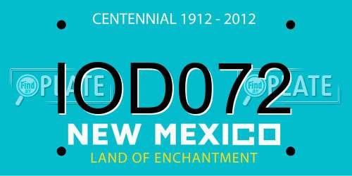 IOD072 New Mexico License Plate