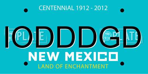IODDDGD New Mexico License Plate