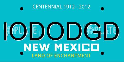 IODODGD New Mexico License Plate