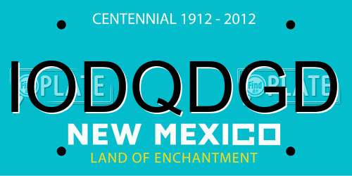 IODQDGD New Mexico License Plate