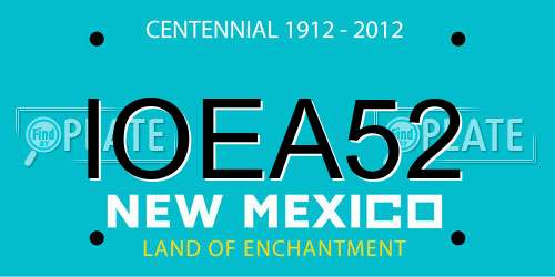 IOEA52 New Mexico License Plate