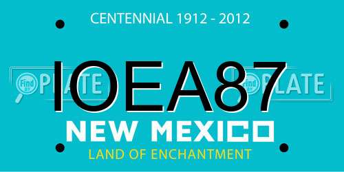 IOEA87 New Mexico License Plate