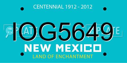 IOG5649 New Mexico License Plate