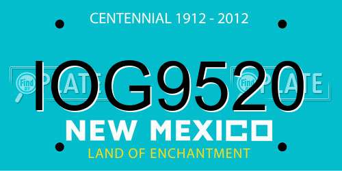 IOG9520 New Mexico License Plate