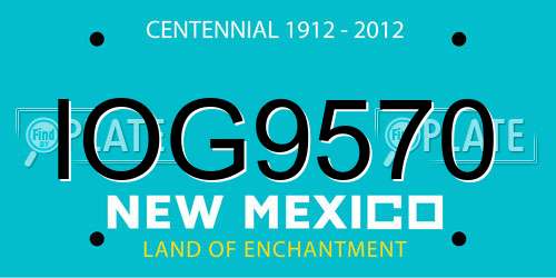 IOG9570 New Mexico License Plate
