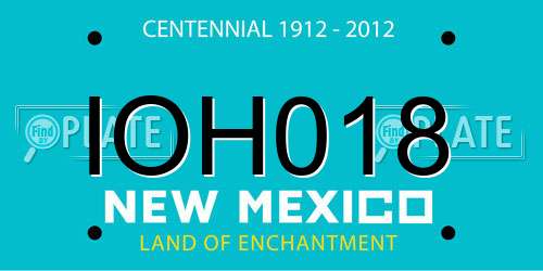 IOH018 New Mexico License Plate