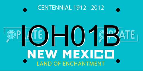 IOH01B New Mexico License Plate