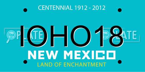 IOHO18 New Mexico License Plate