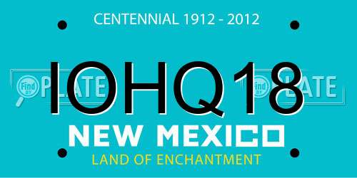 IOHQ18 New Mexico License Plate