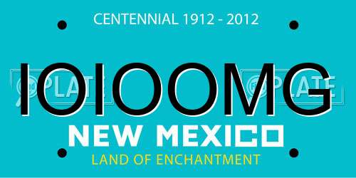 IOIOOMG New Mexico License Plate