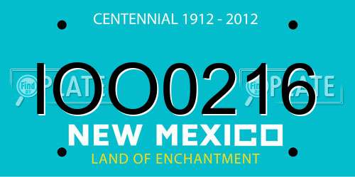 IOO0216 New Mexico License Plate