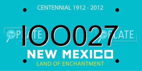 IOO027 New Mexico License Plate